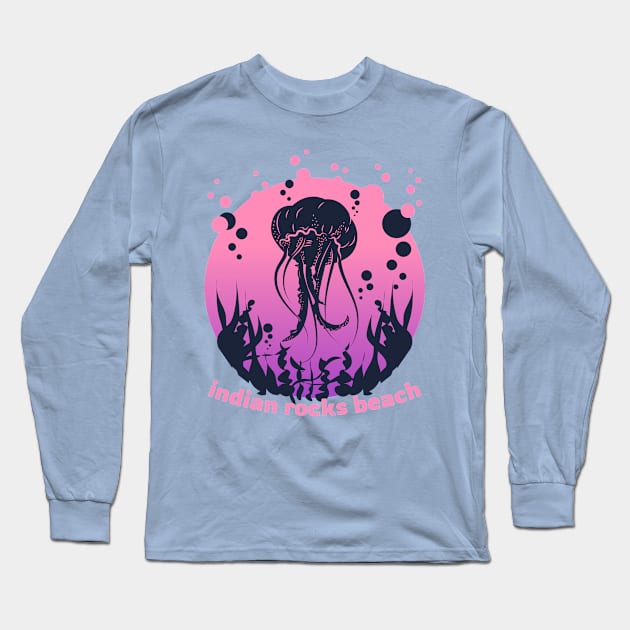 Indian Rock Beach Sunshine in a Beach with a Pink and Purple Underwater Jellyfish Island and River T-shirt Long Sleeve T-Shirt by AbsurdStore